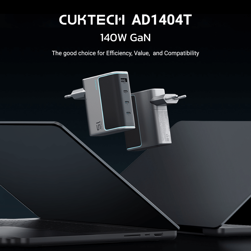 หัวชาร์จเร็ว CUKTECH AD1404T 140W สีเทา GAN3 4 พอร์ต รองรับชาร์จไว PD3.1_1
